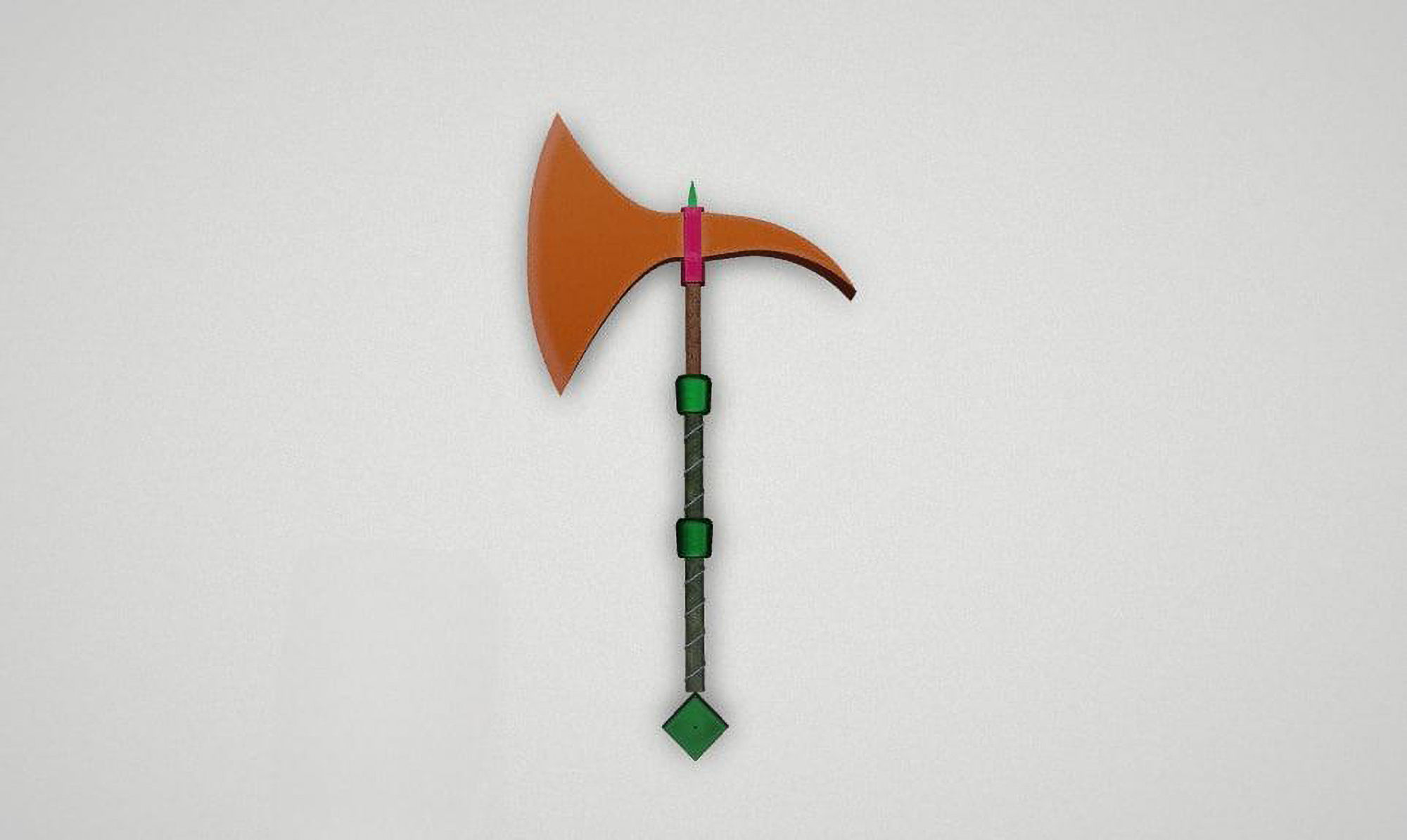 Game asset Vibrant Stone-Tipped Axe 3D model_4