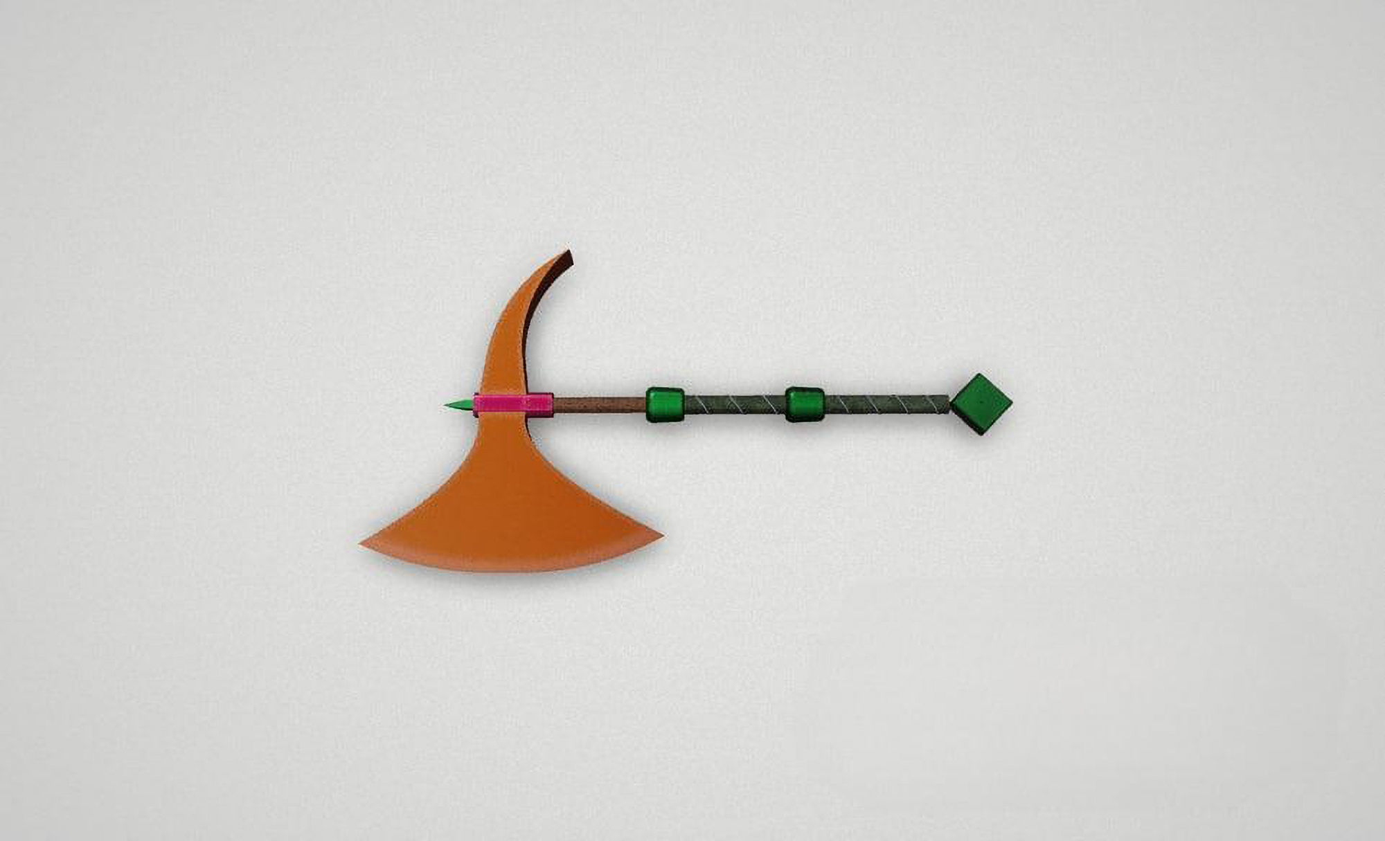 Game asset Vibrant Stone-Tipped Axe 3D model_3
