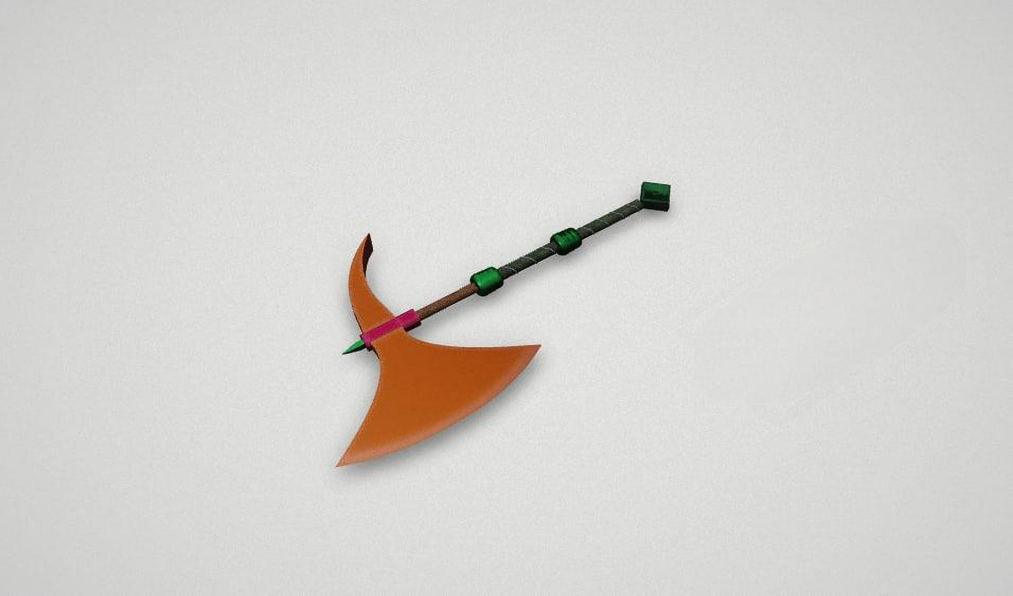 Game asset Vibrant Stone-Tipped Axe 3D model_1