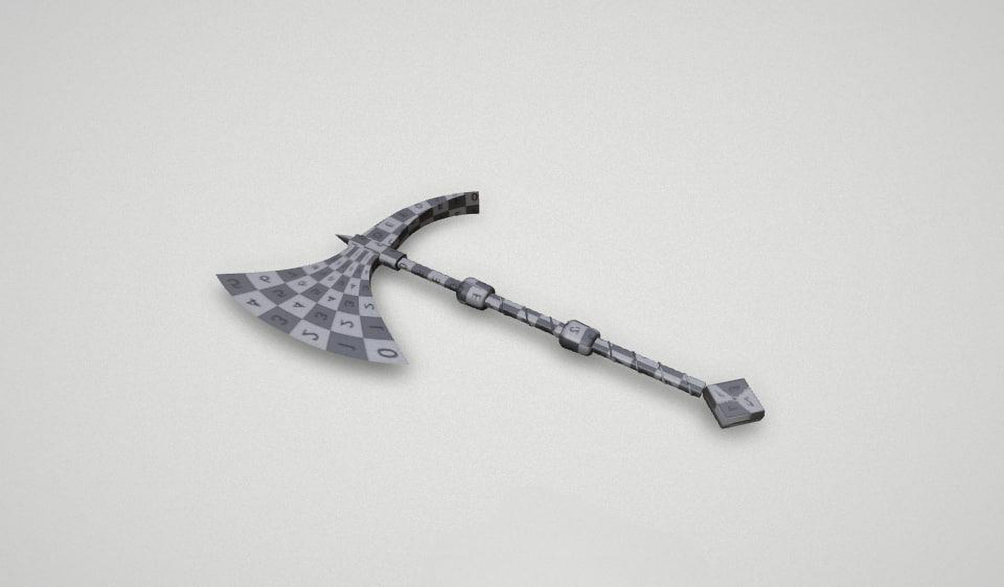 Game asset Vibrant Stone-Tipped Axe 3D model_7