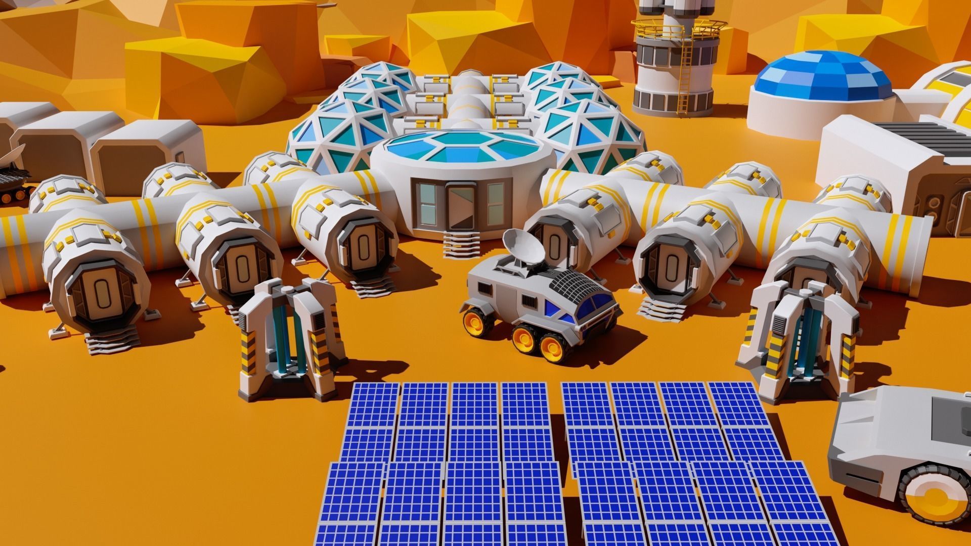 Mars Station Low-poly 3D model_5