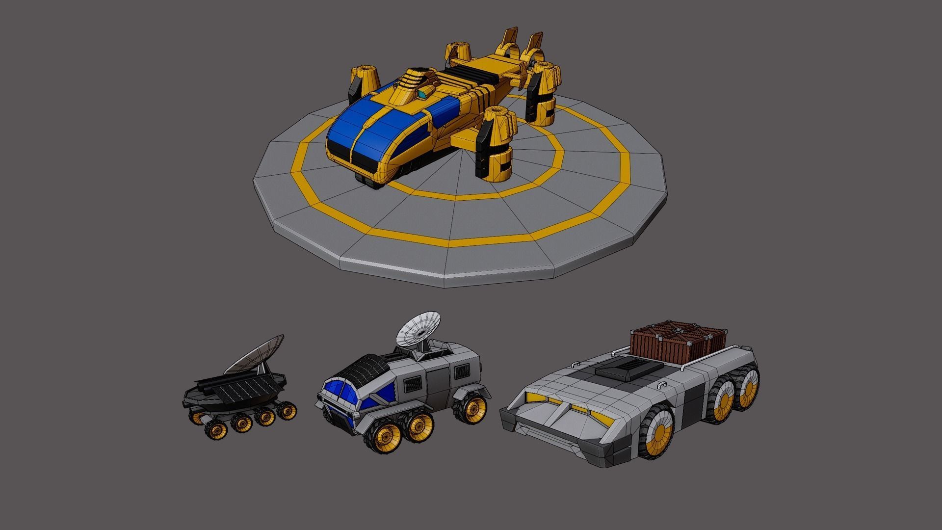 Mars Station Low-poly 3D model_10