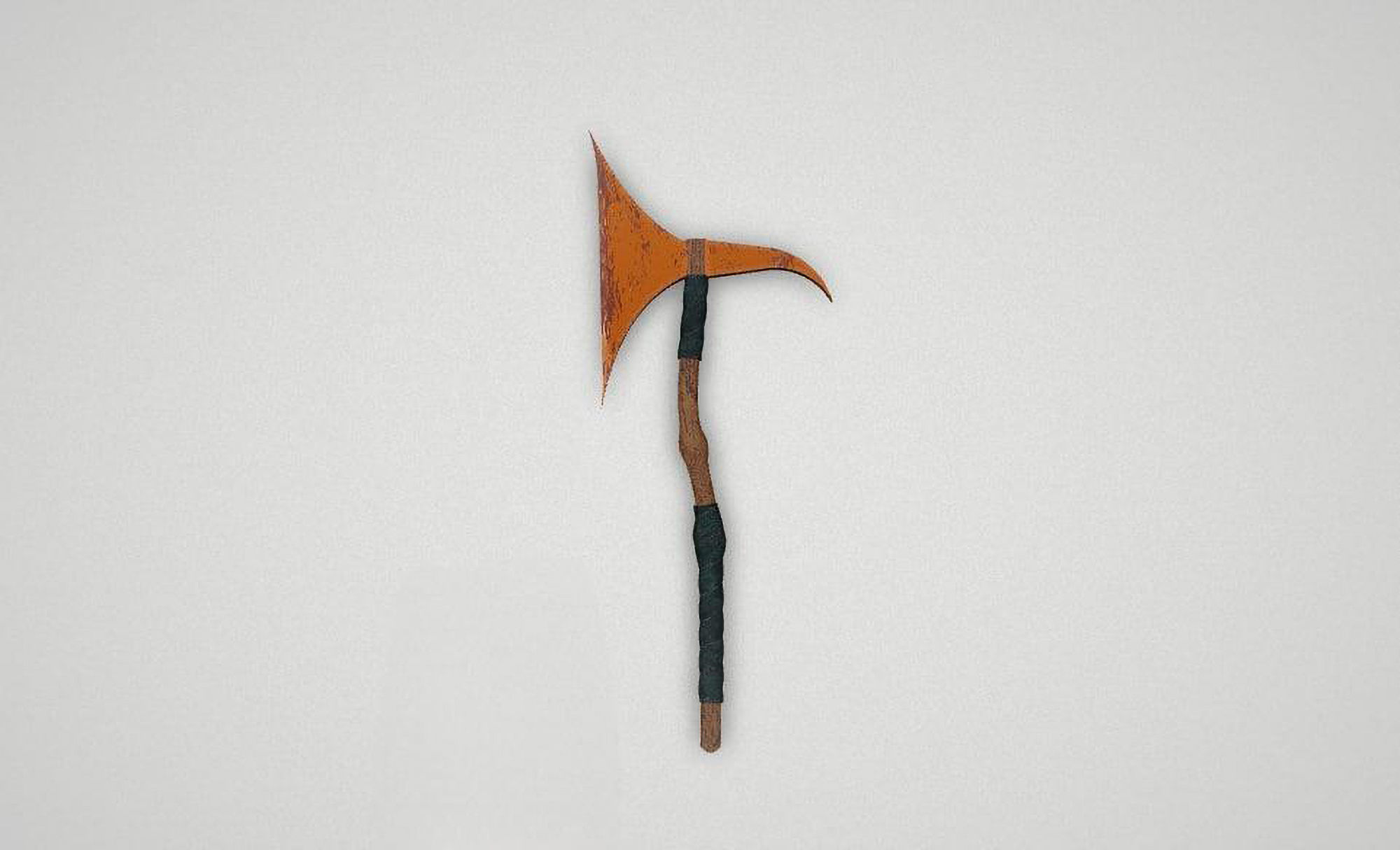 Game asset Battle-Worn Orange-Head Axe 3D model_4