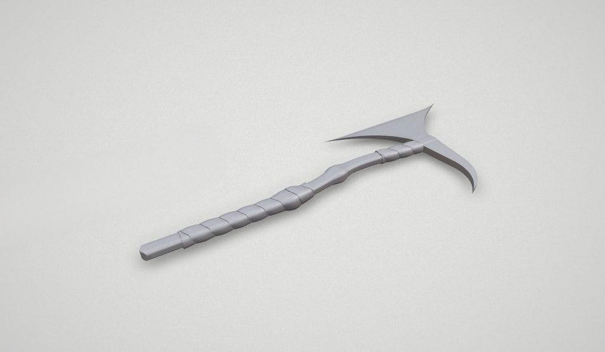 Game asset Battle-Worn Orange-Head Axe 3D model_8