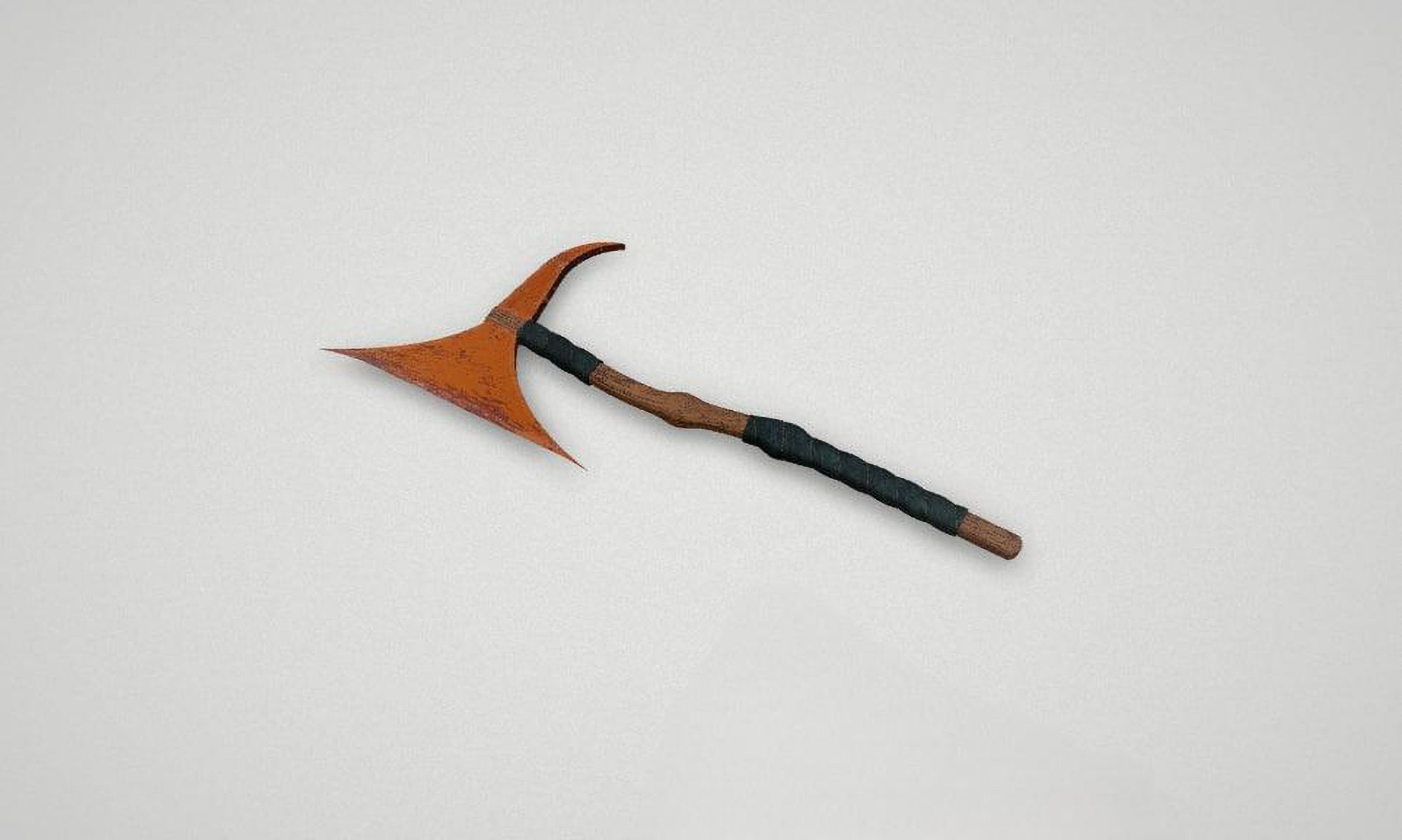 Game asset Battle-Worn Orange-Head Axe 3D model_1