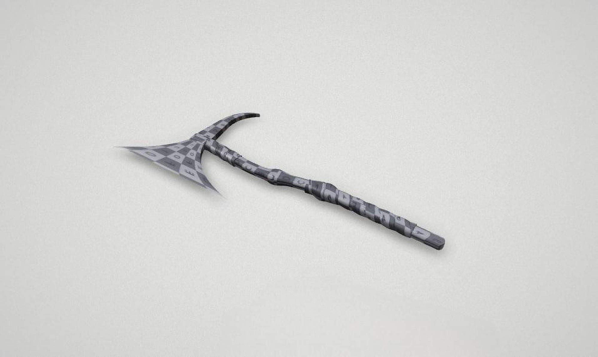 Game asset Battle-Worn Orange-Head Axe 3D model_7