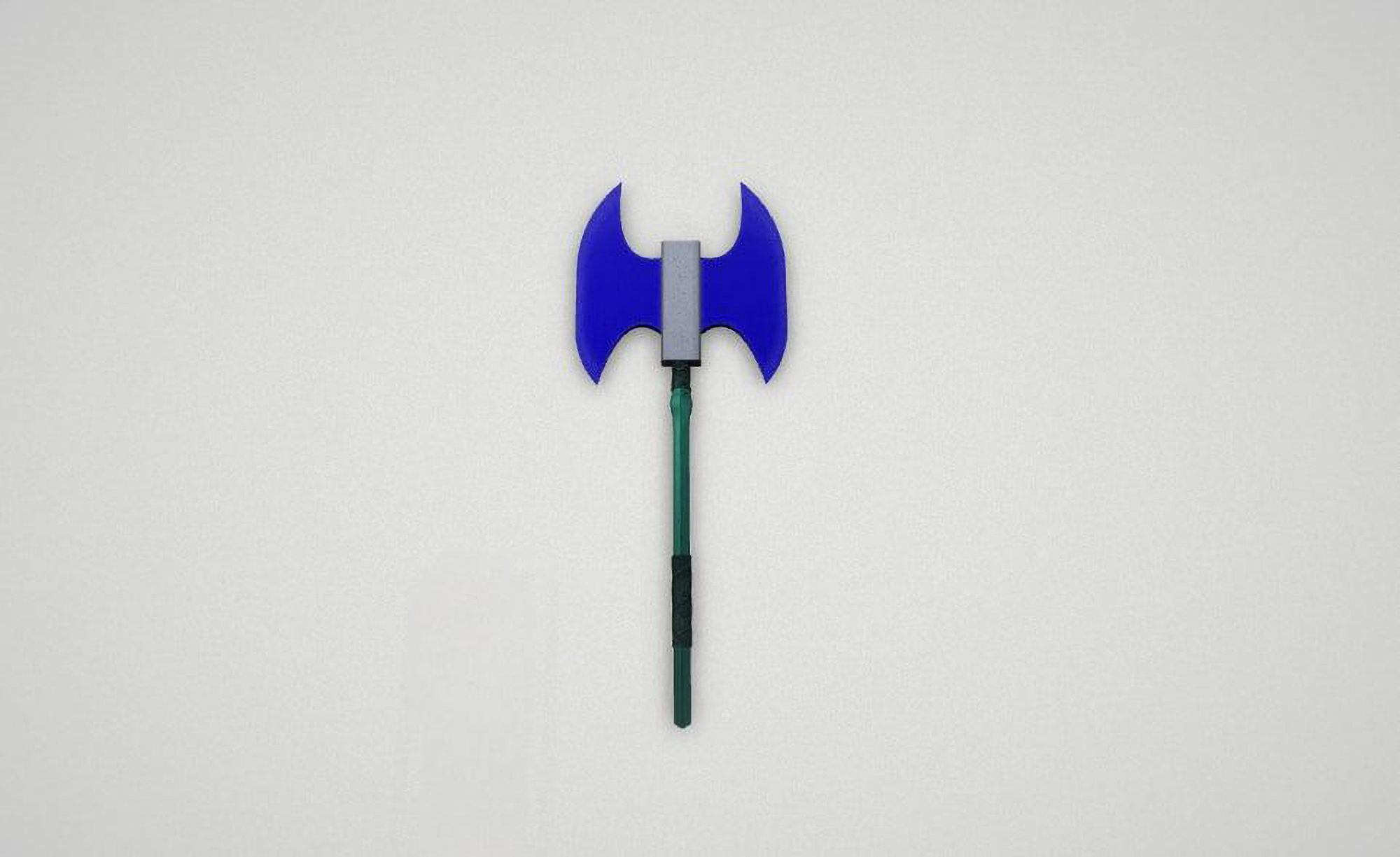 Game asset Vibrant Blue Dual-Headed Axe 3D model_4