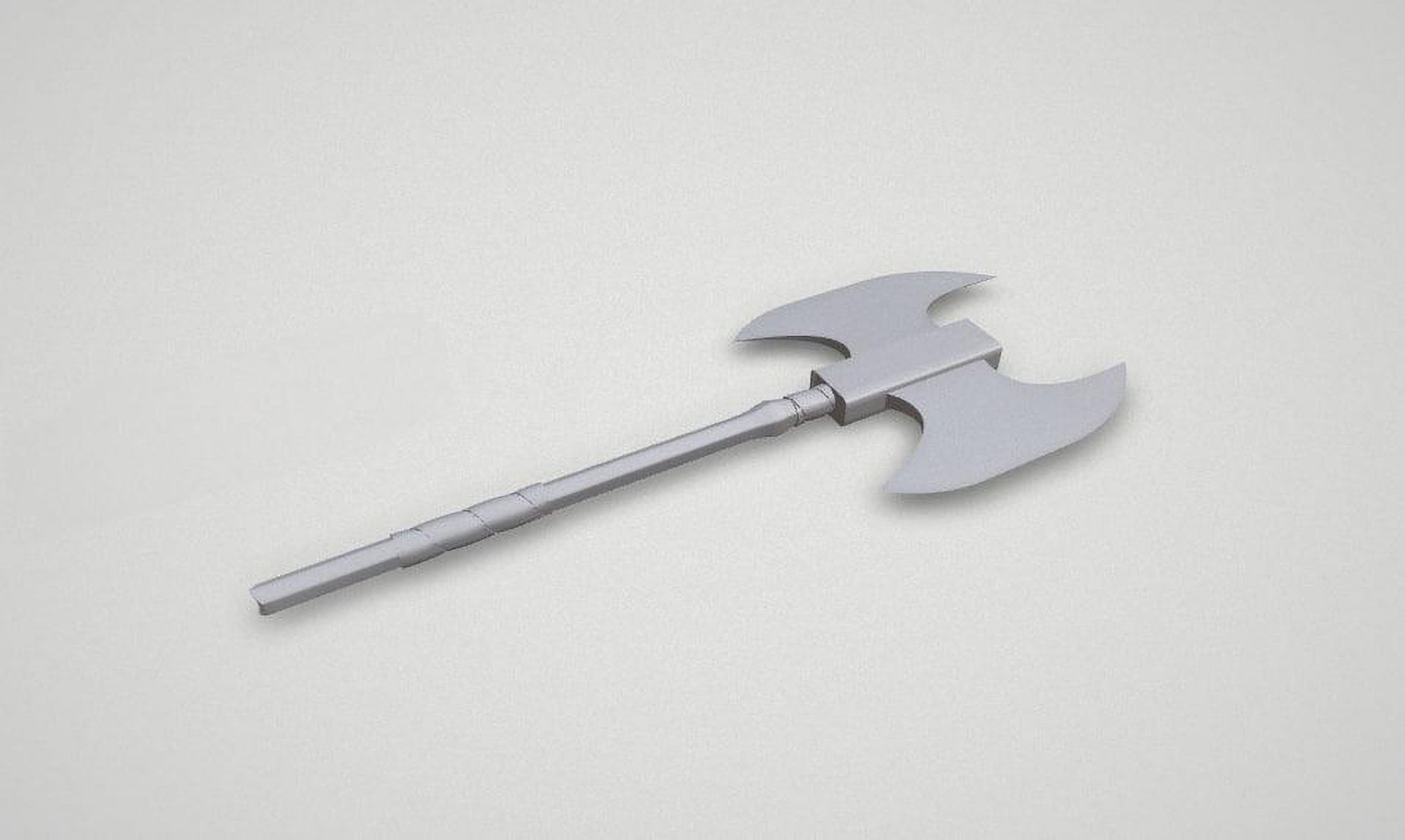 Game asset Vibrant Blue Dual-Headed Axe 3D model_5