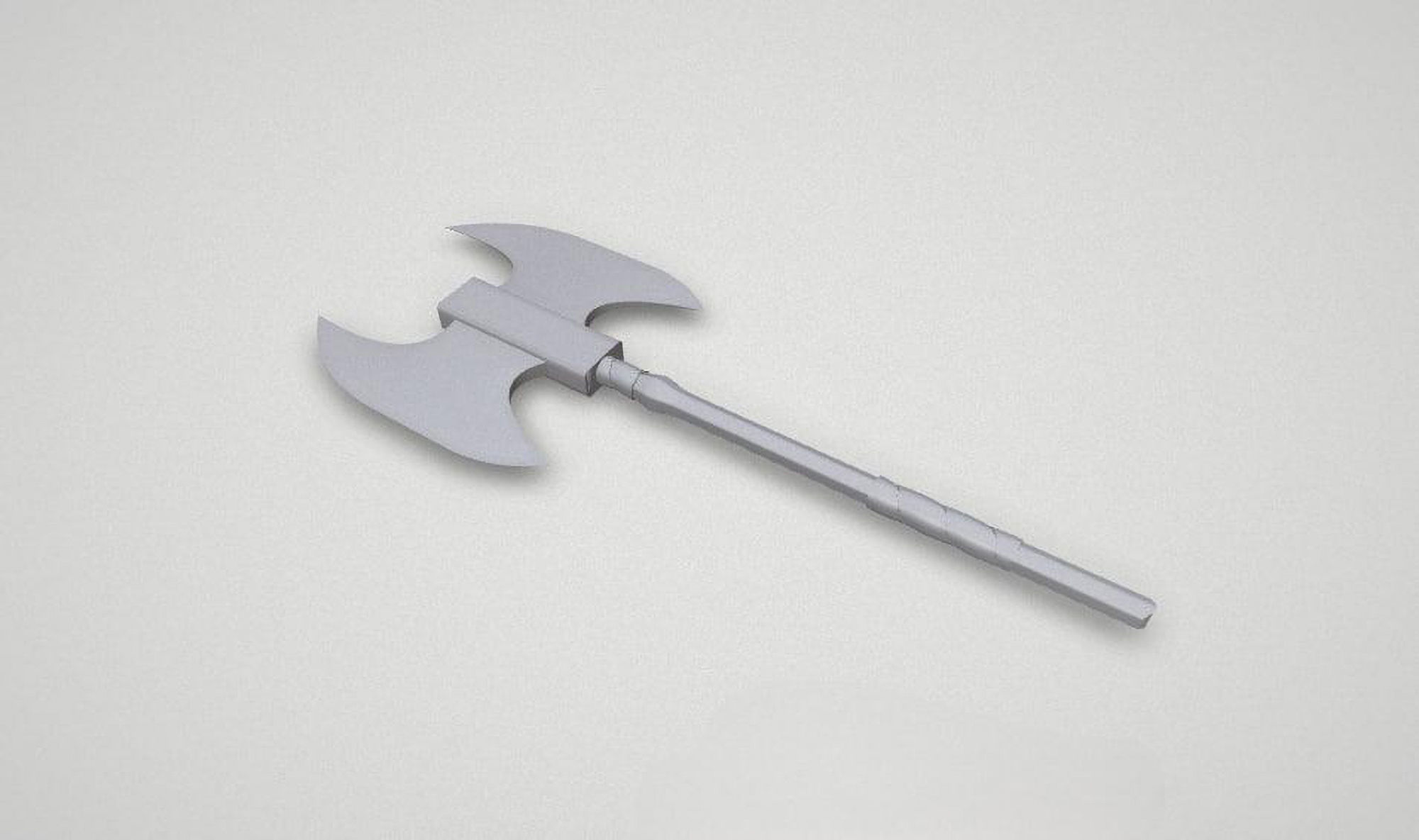 Game asset Vibrant Blue Dual-Headed Axe 3D model_6