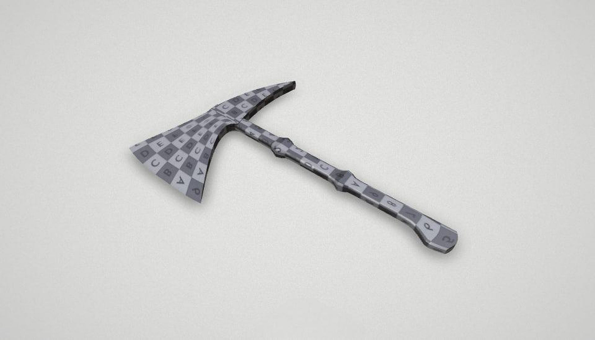 Game asset Fiery Red Spotted Battle Axe 3D model_9