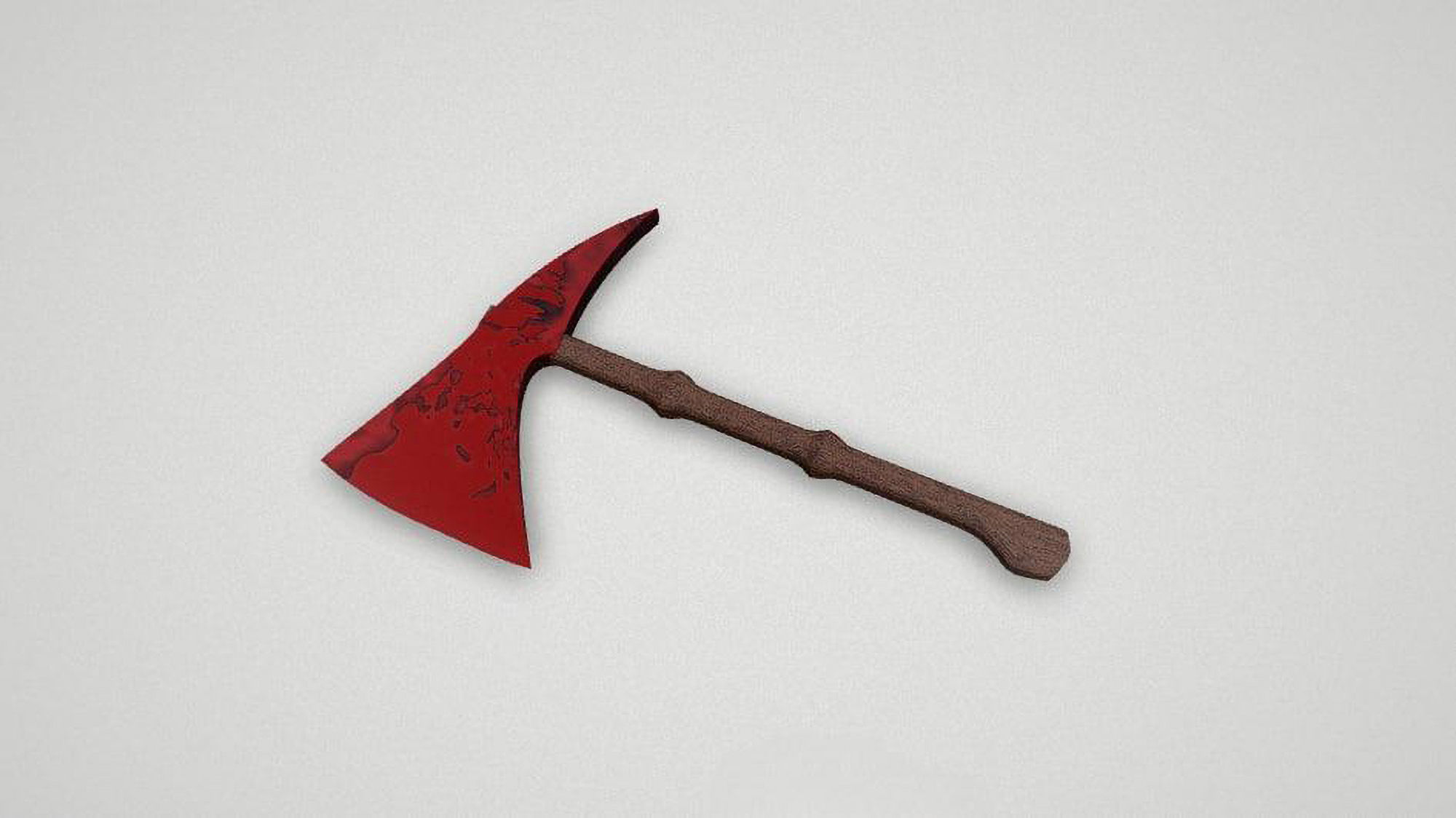 Game asset Fiery Red Spotted Battle Axe 3D model_4