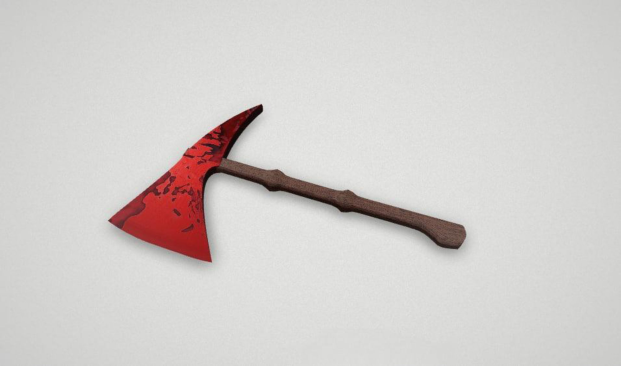 Game asset Fiery Red Spotted Battle Axe 3D model_1