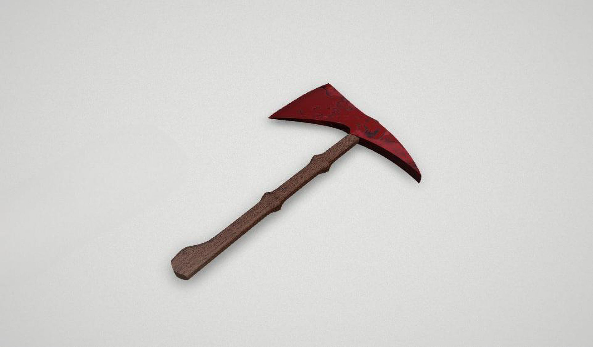 Game asset Fiery Red Spotted Battle Axe 3D model_2