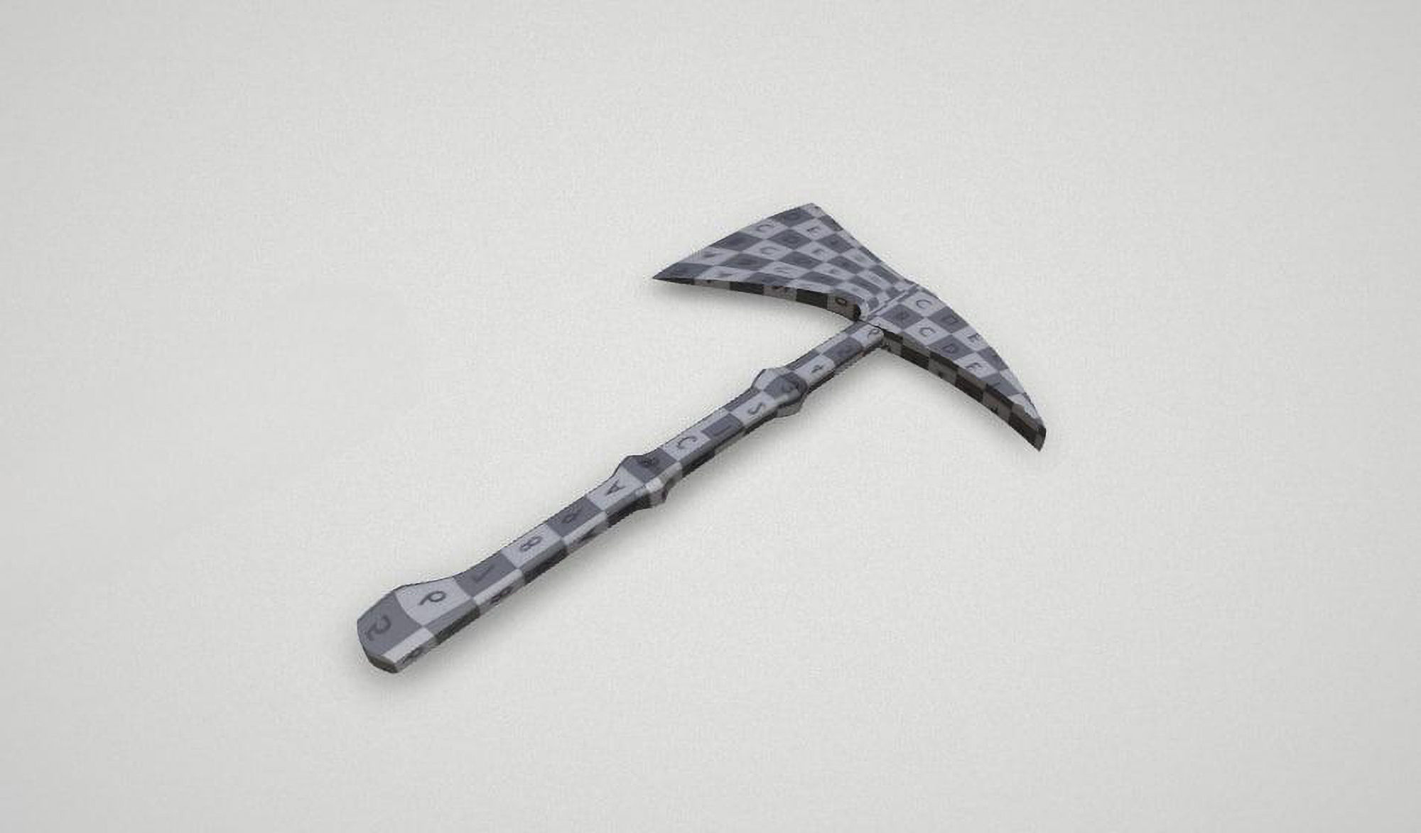 Game asset Fiery Red Spotted Battle Axe 3D model_8