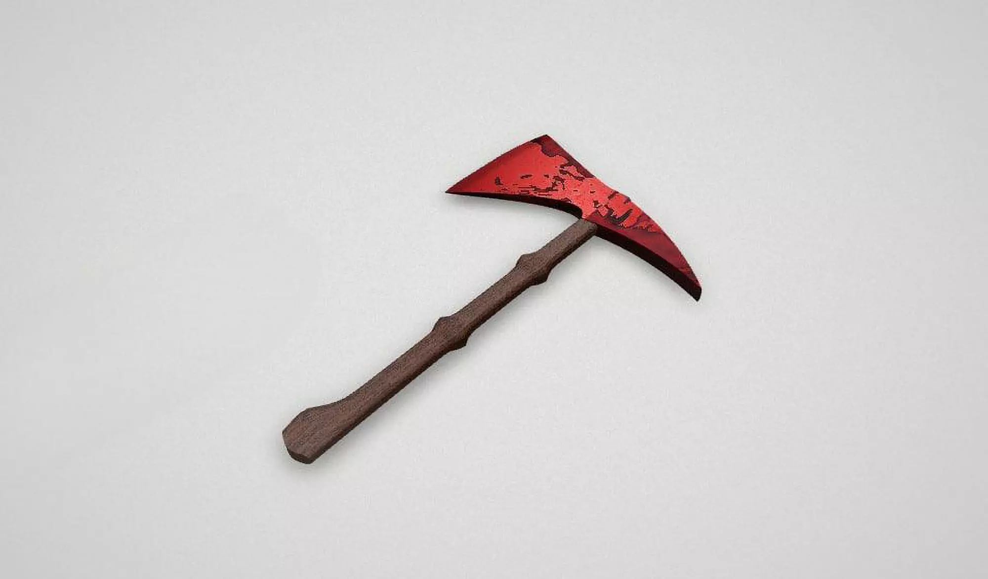 Game asset Fiery Red Spotted Battle Axe 3D model_0