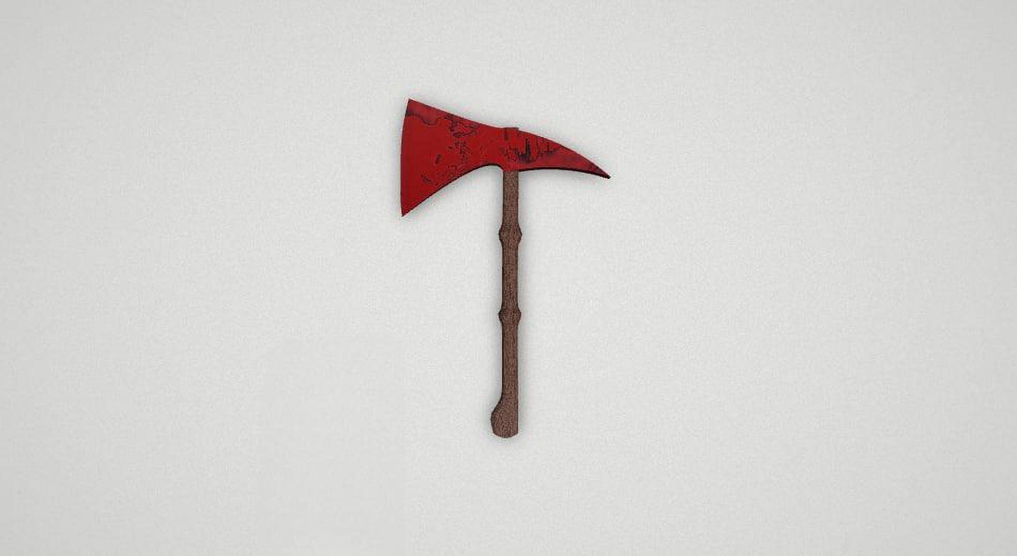 Game asset Fiery Red Spotted Battle Axe 3D model_5