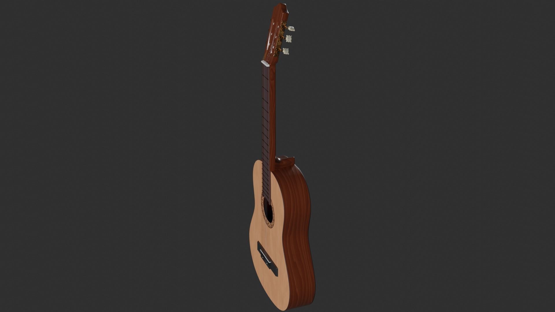 Acoustic Guitar with Case and Stand Low-Poly PBR  Low-poly 3D model_64