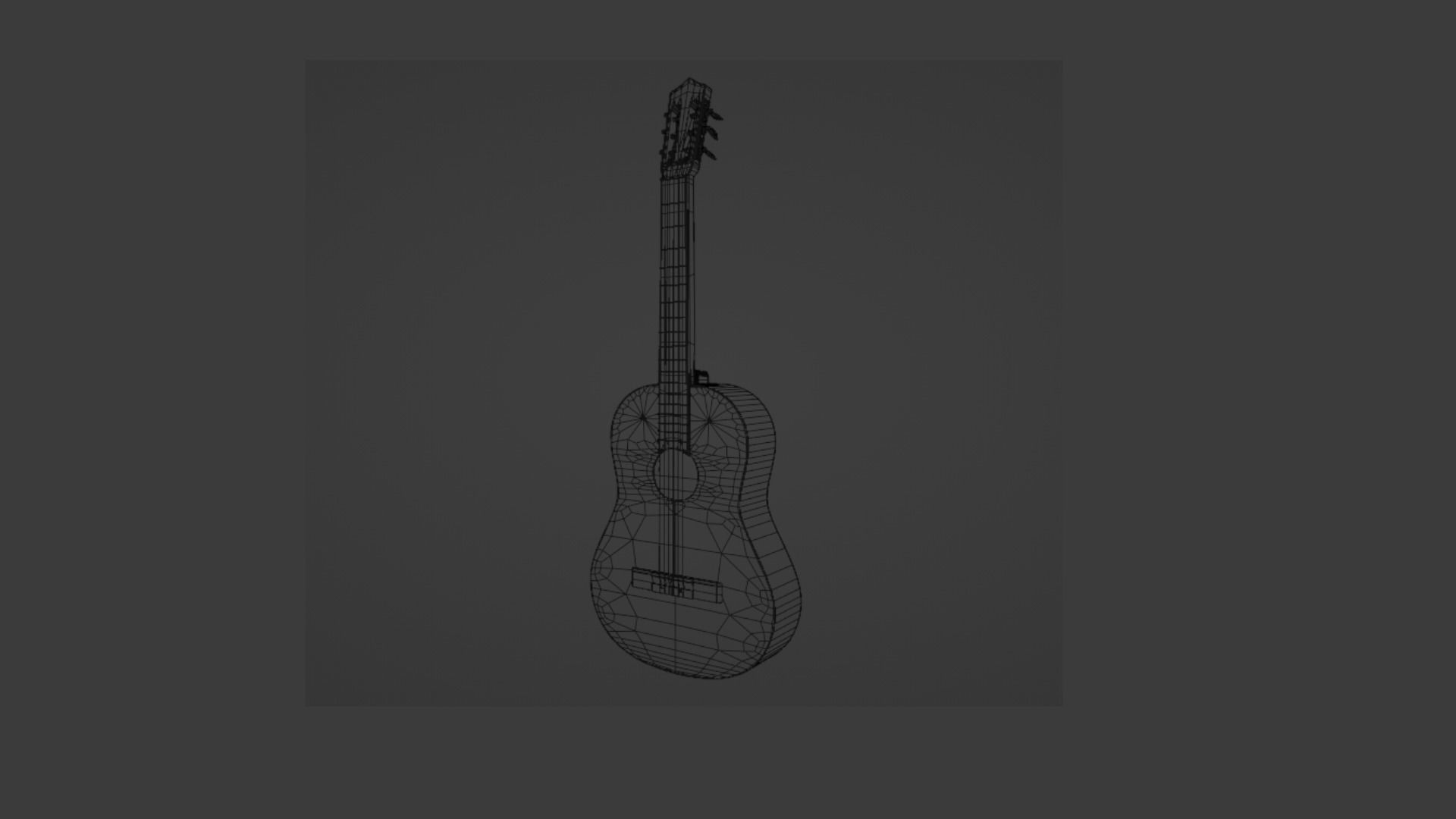 Acoustic Guitar with Case and Stand Low-Poly PBR  Low-poly 3D model_59