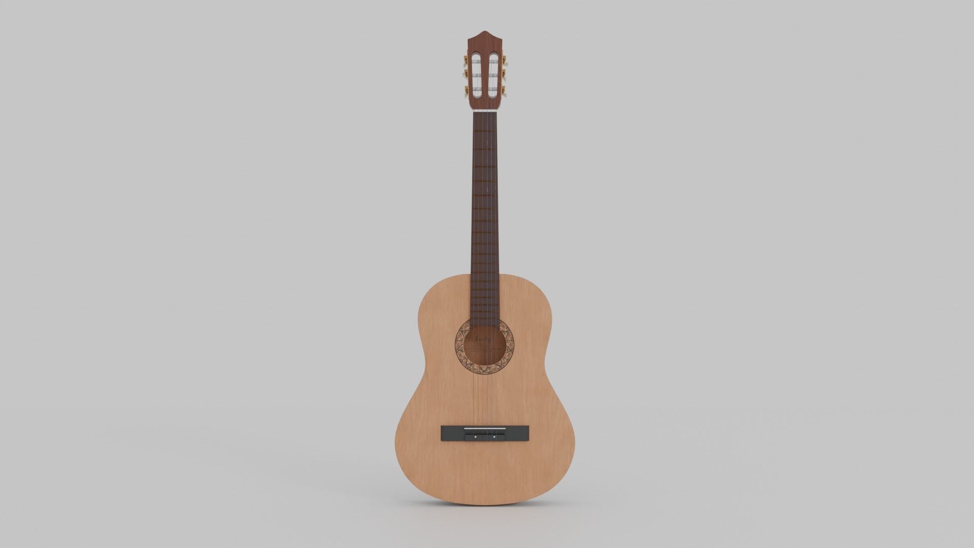 Acoustic Guitar with Case and Stand Low-Poly PBR  Low-poly 3D model_25