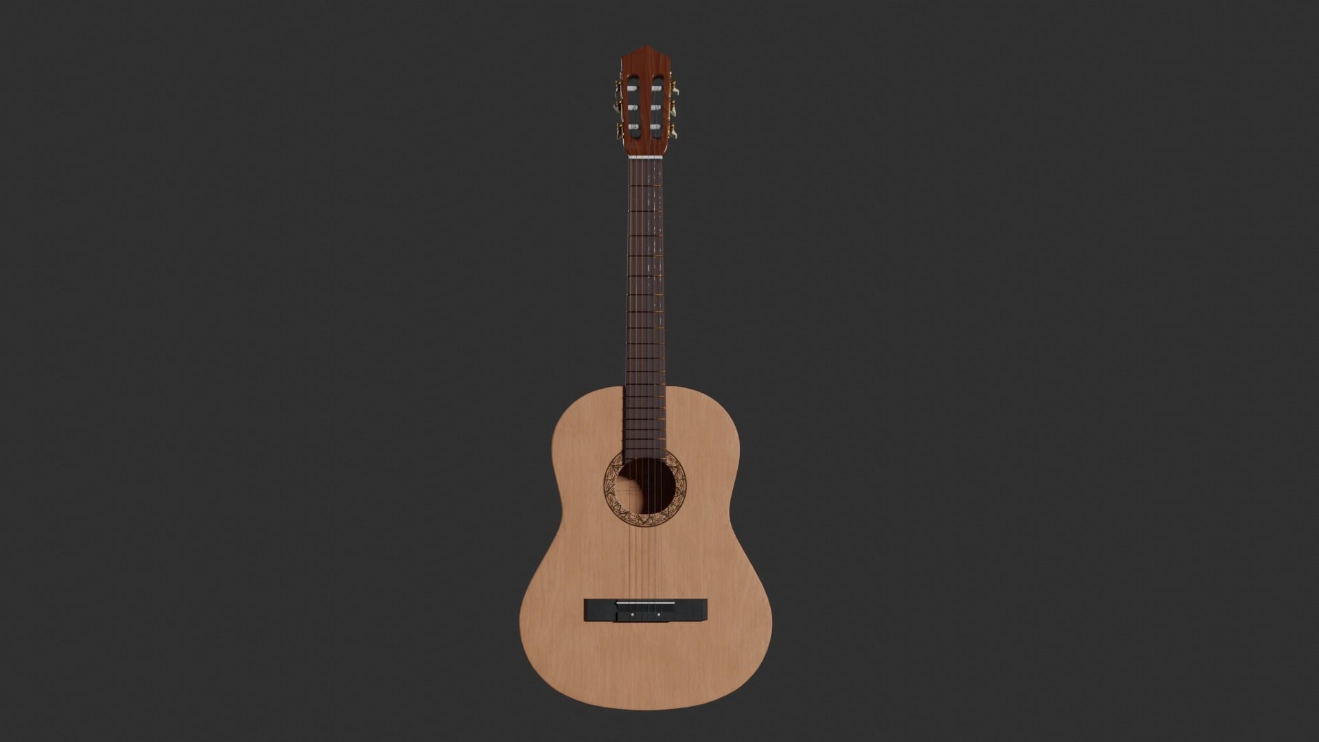Acoustic Guitar with Case and Stand Low-Poly PBR  Low-poly 3D model_52