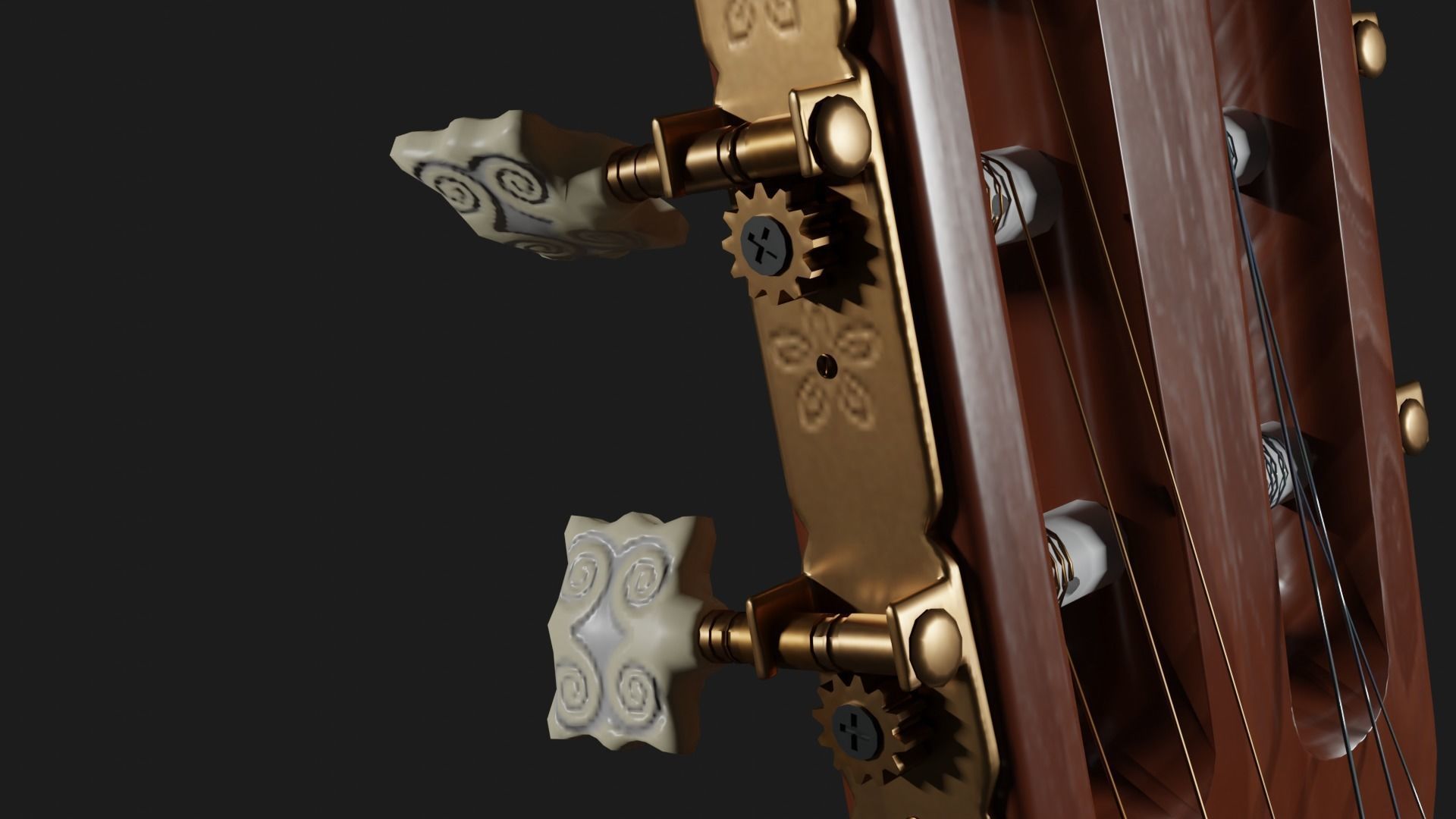 Acoustic Guitar with Case and Stand Low-Poly PBR  Low-poly 3D model_53