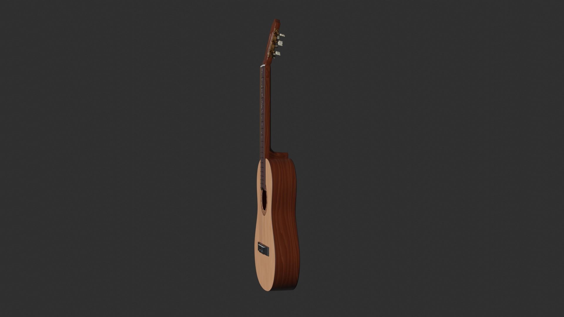 Acoustic Guitar with Case and Stand Low-Poly PBR  Low-poly 3D model_67