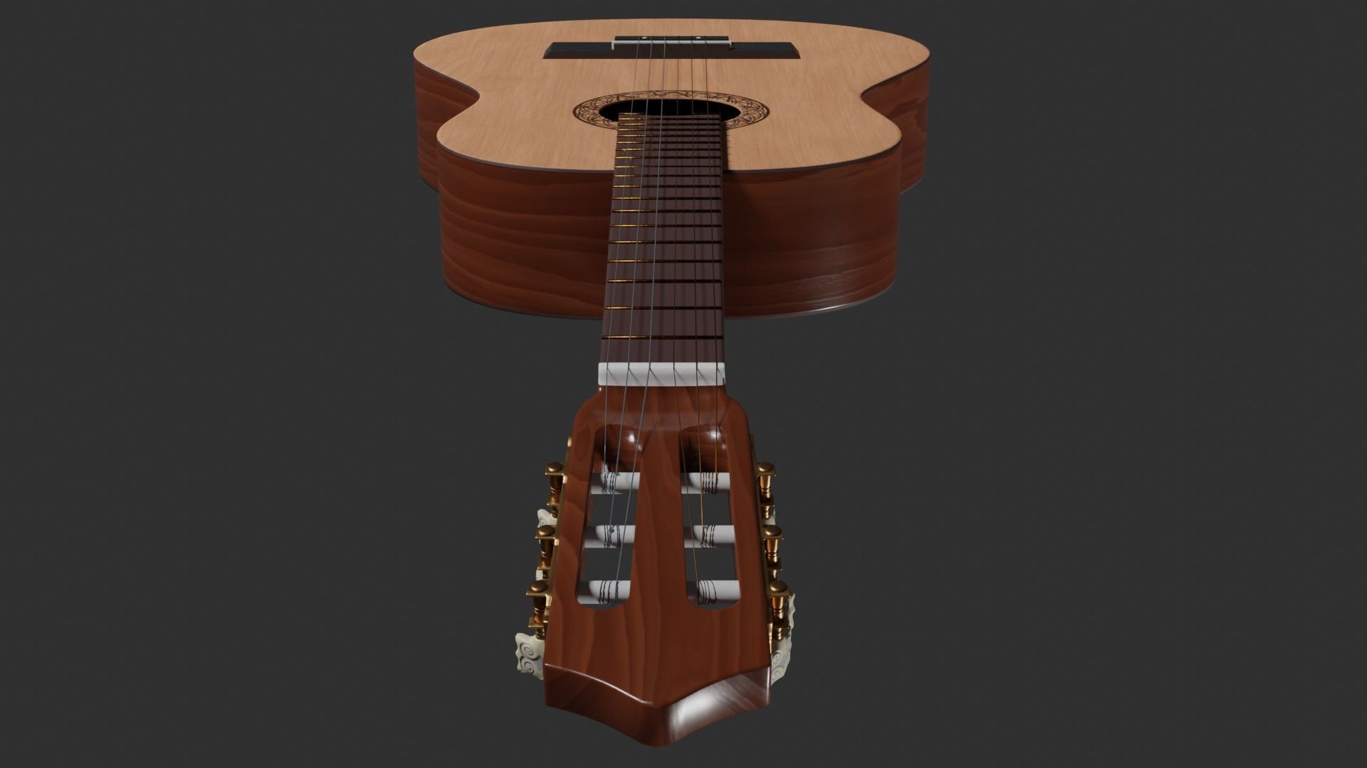 Acoustic Guitar with Case and Stand Low-Poly PBR  Low-poly 3D model_62
