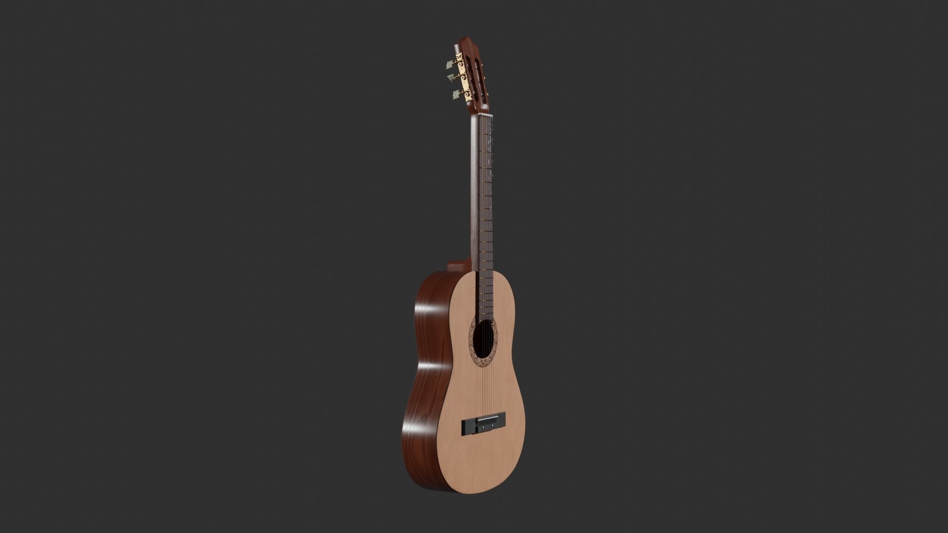 Acoustic Guitar with Case and Stand Low-Poly PBR  Low-poly 3D model_55