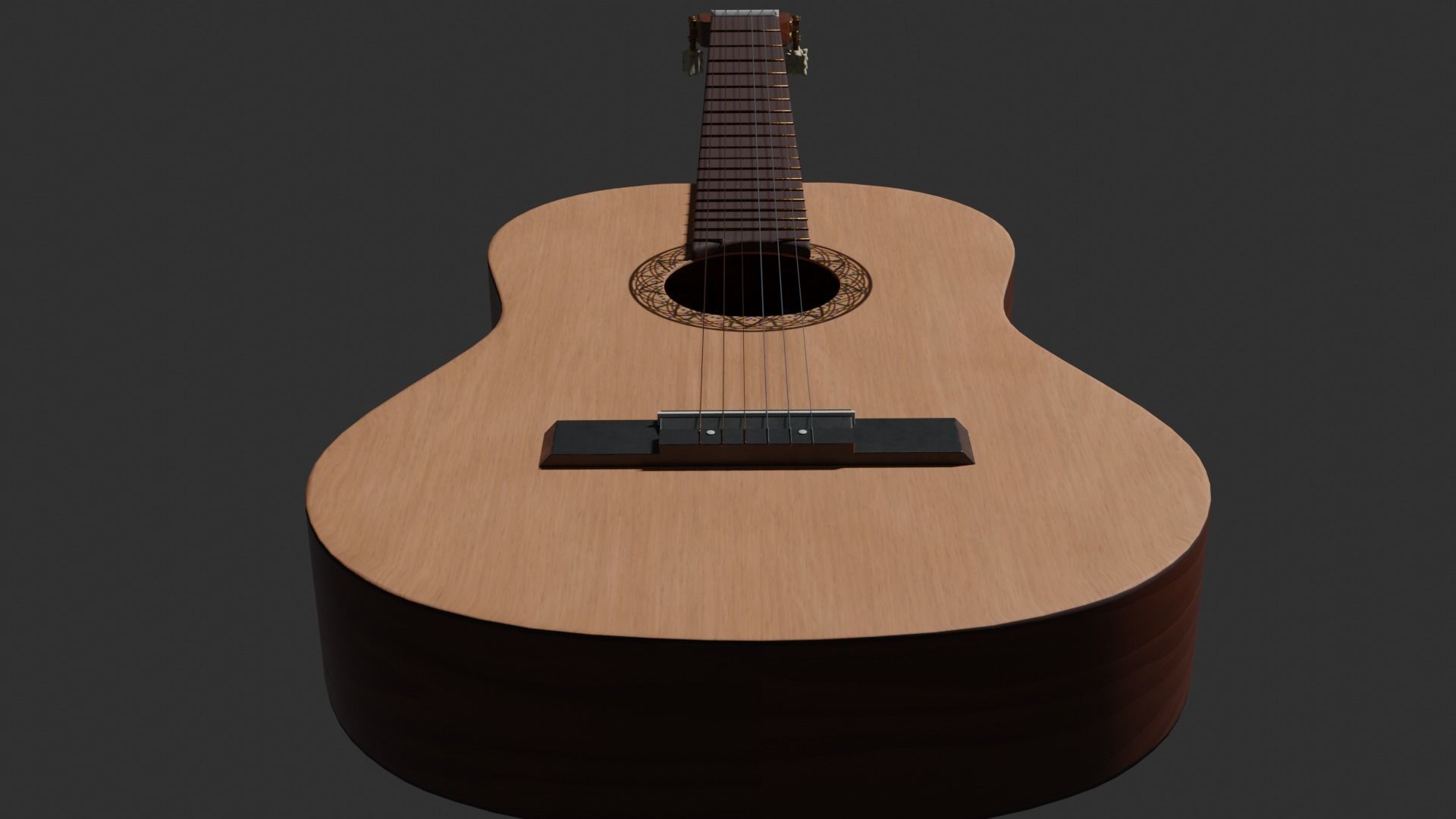 Acoustic Guitar with Case and Stand Low-Poly PBR  Low-poly 3D model_63