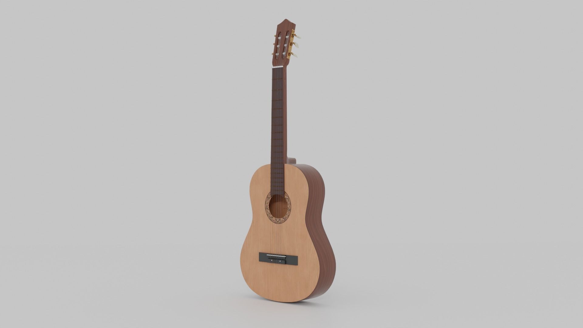 Acoustic Guitar with Case and Stand Low-Poly PBR  Low-poly 3D model_24