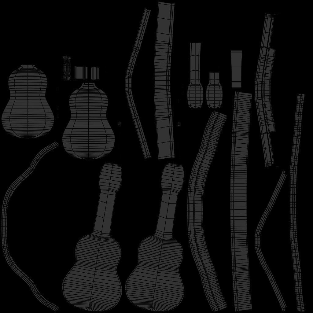 Acoustic Guitar with Case and Stand Low-Poly PBR  Low-poly 3D model_73