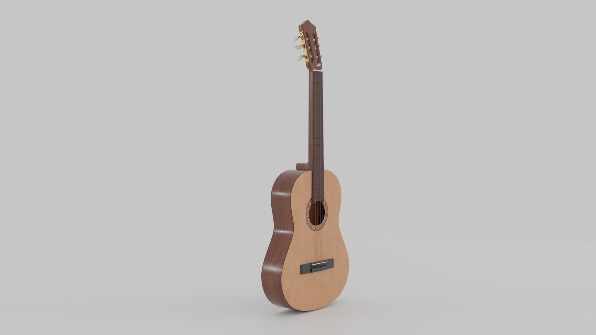 Acoustic Guitar with Case and Stand Low-Poly PBR  Low-poly 3D model_30