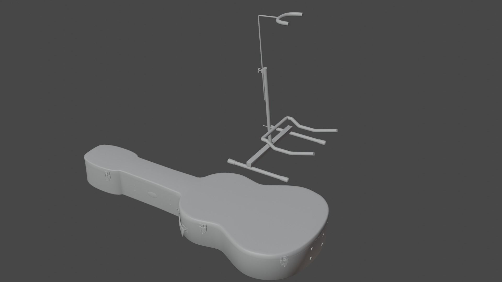Acoustic Guitar with Case and Stand Low-Poly PBR  Low-poly 3D model_44