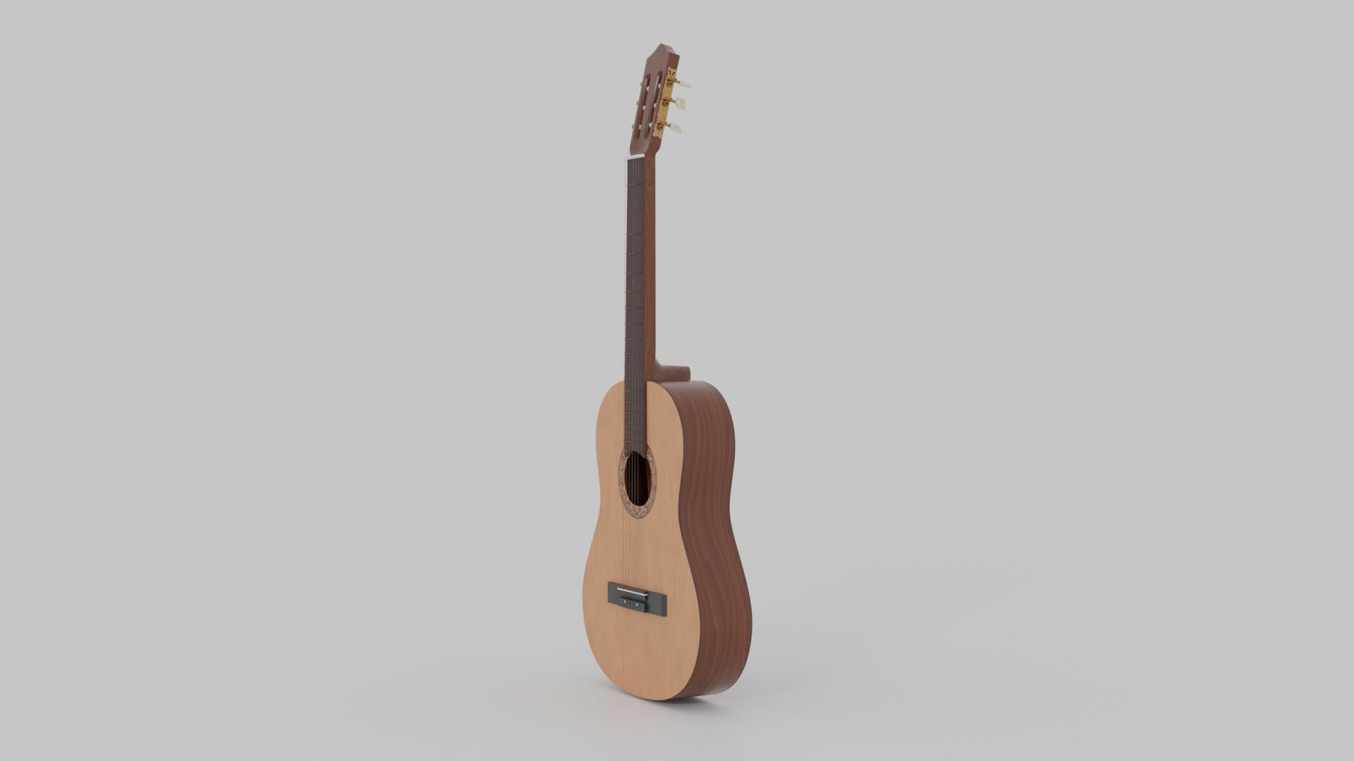 Acoustic Guitar with Case and Stand Low-Poly PBR  Low-poly 3D model_23