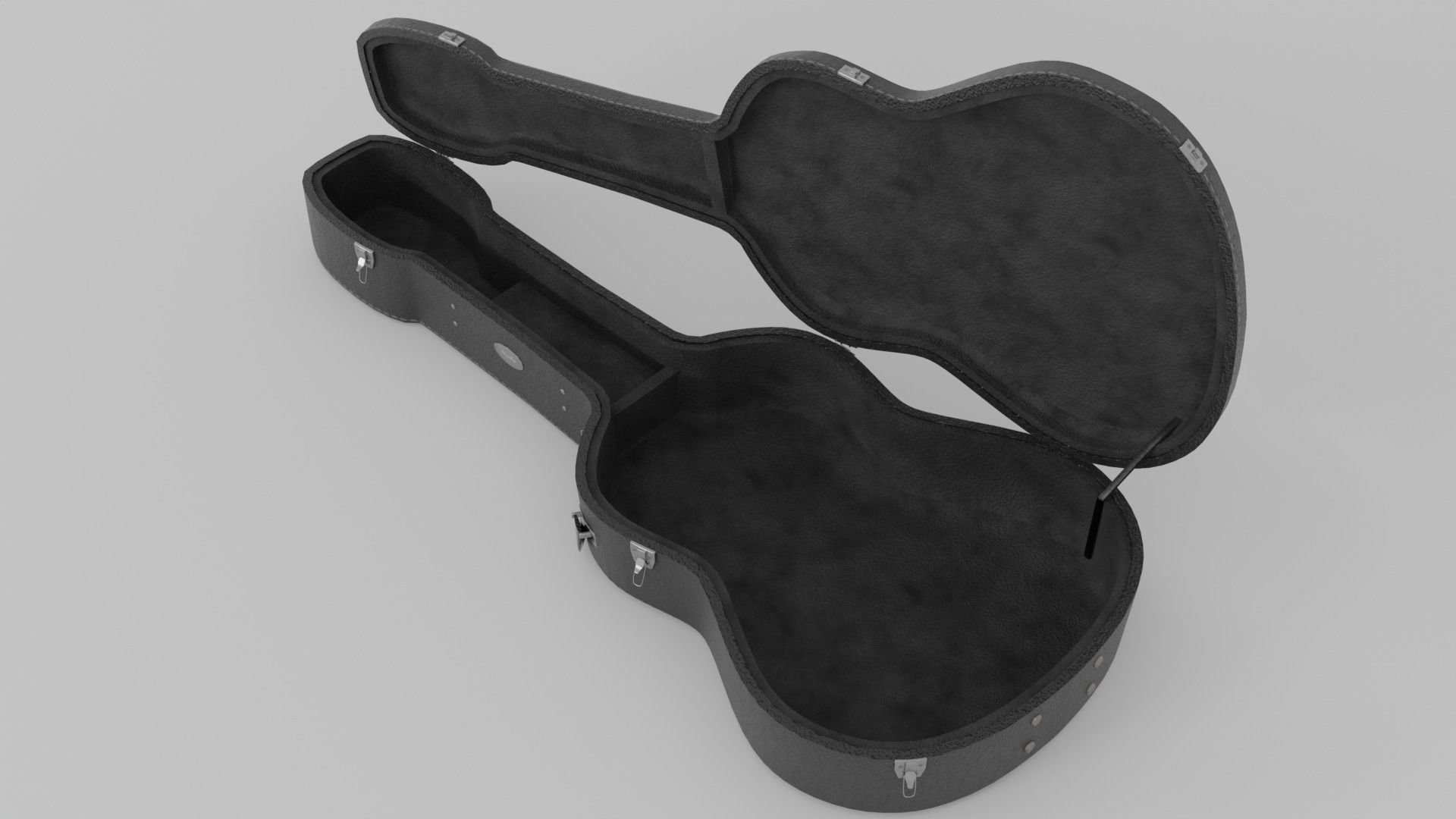 Acoustic Guitar with Case and Stand Low-Poly PBR  Low-poly 3D model_48