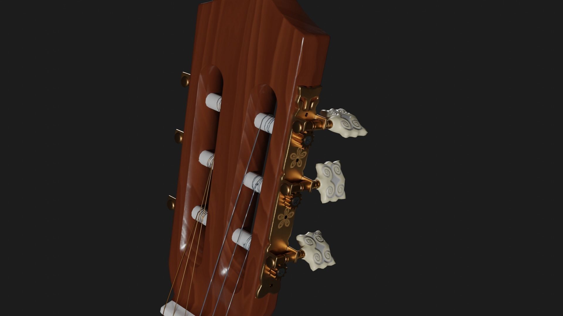 Acoustic Guitar with Case and Stand Low-Poly PBR  Low-poly 3D model_58