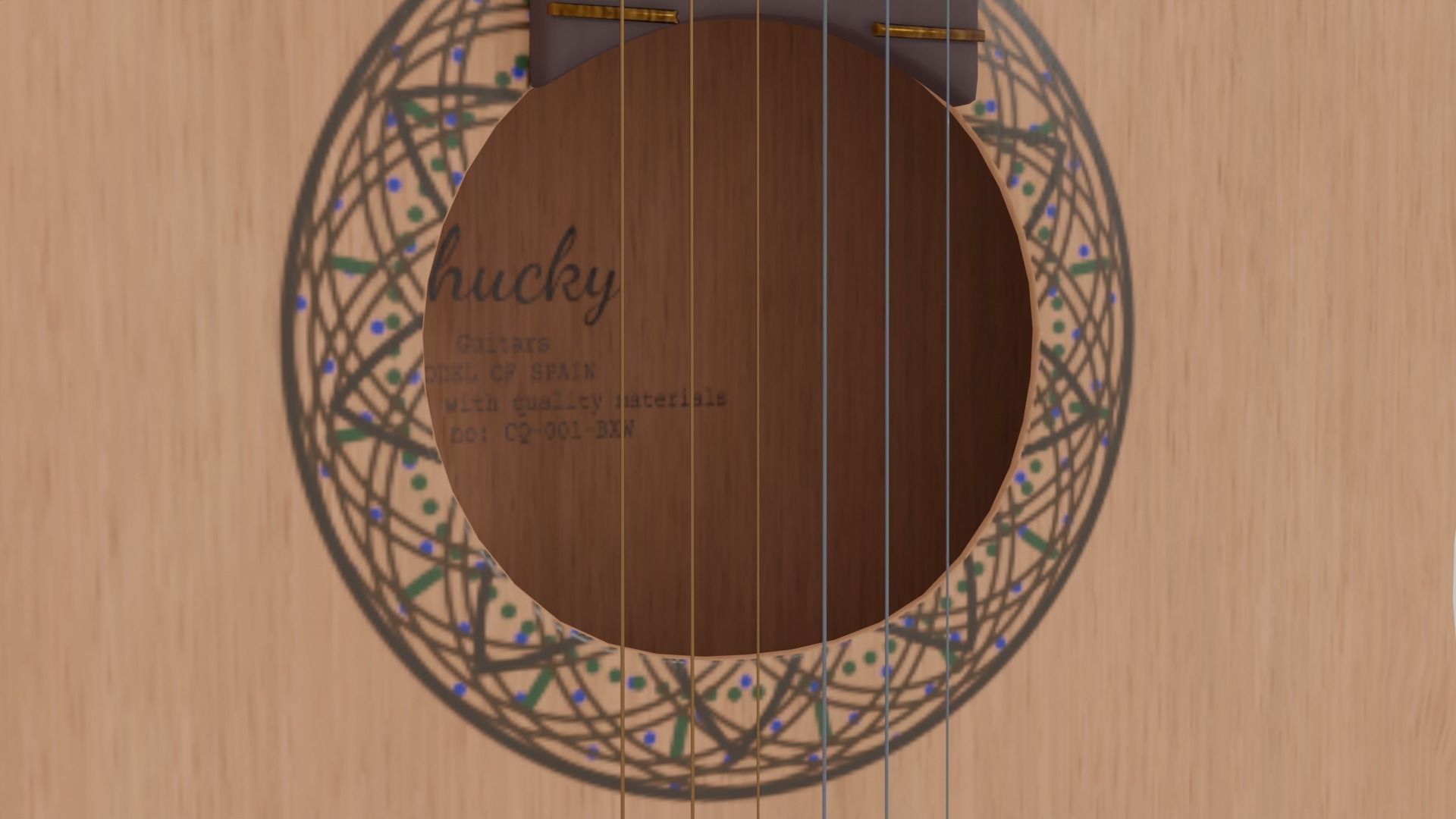 Acoustic Guitar with Case and Stand Low-Poly PBR  Low-poly 3D model_66