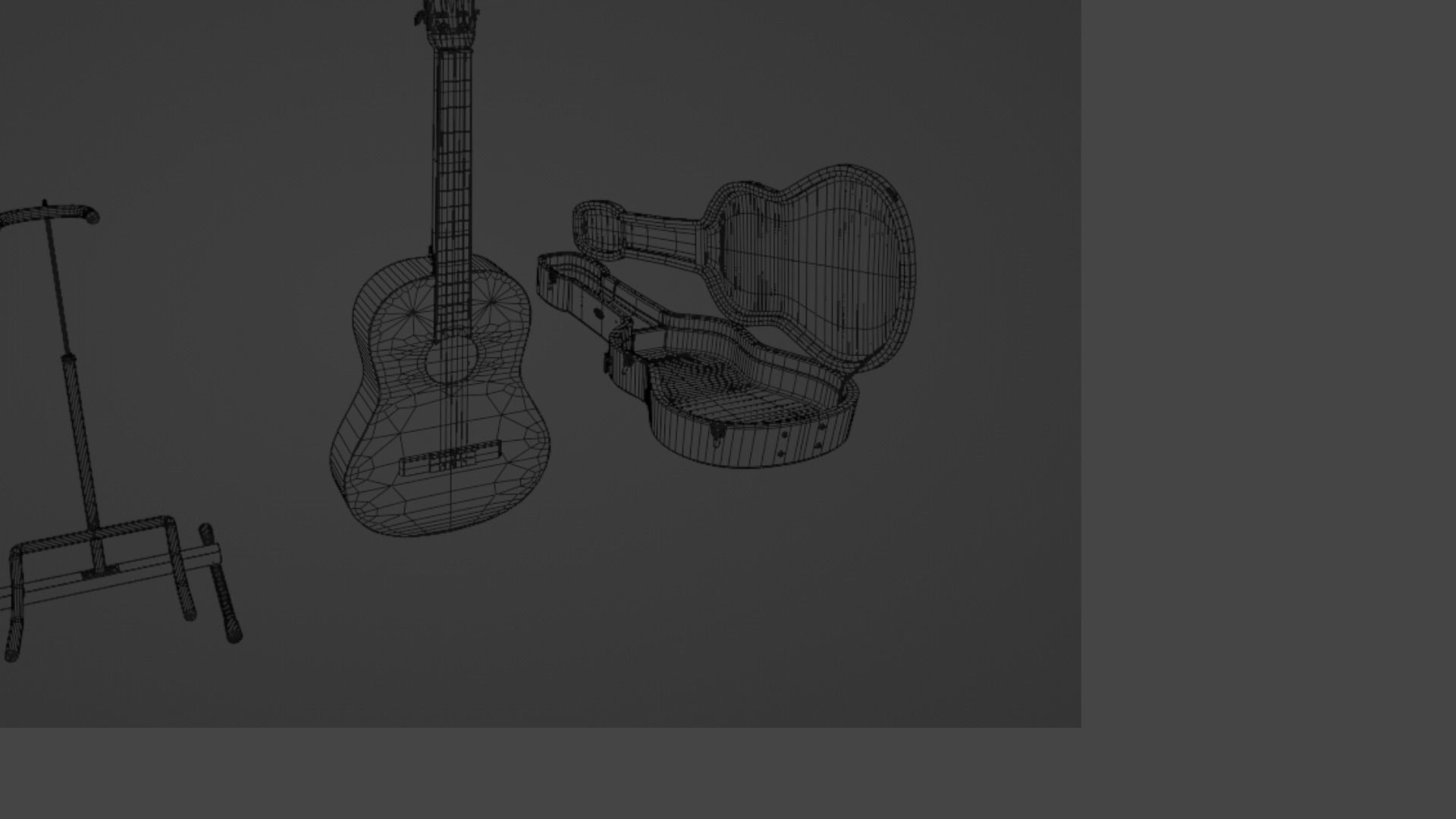 Acoustic Guitar with Case and Stand Low-Poly PBR  Low-poly 3D model_72
