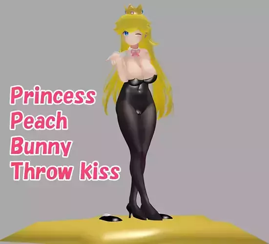 3DModel Princess Peach bunny Costume Throw kiss