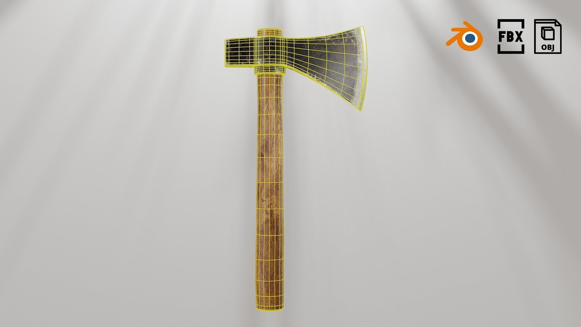 Hand axes set 01 Low-poly 3D model_13
