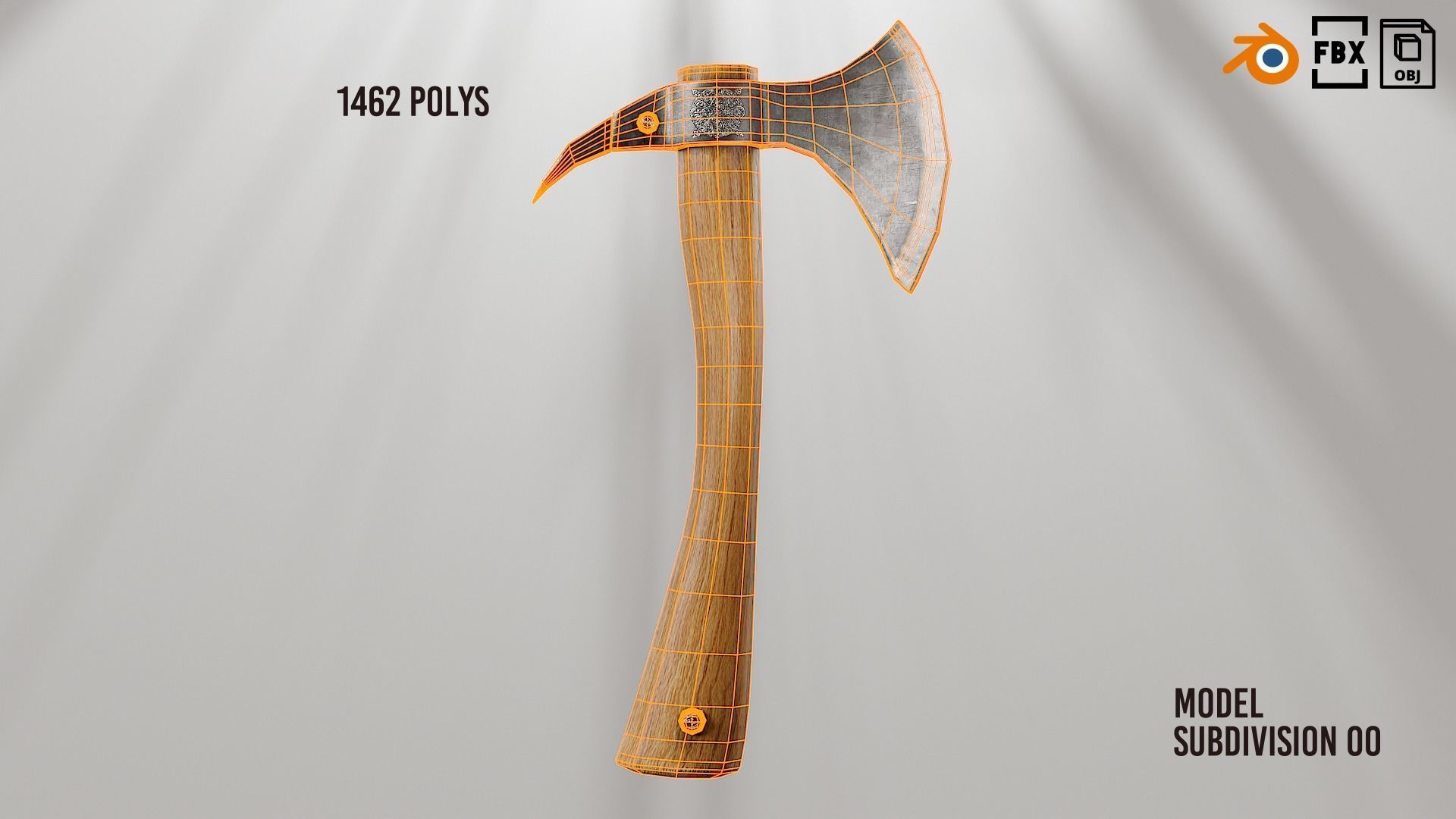 Hand axes set 01 Low-poly 3D model_20