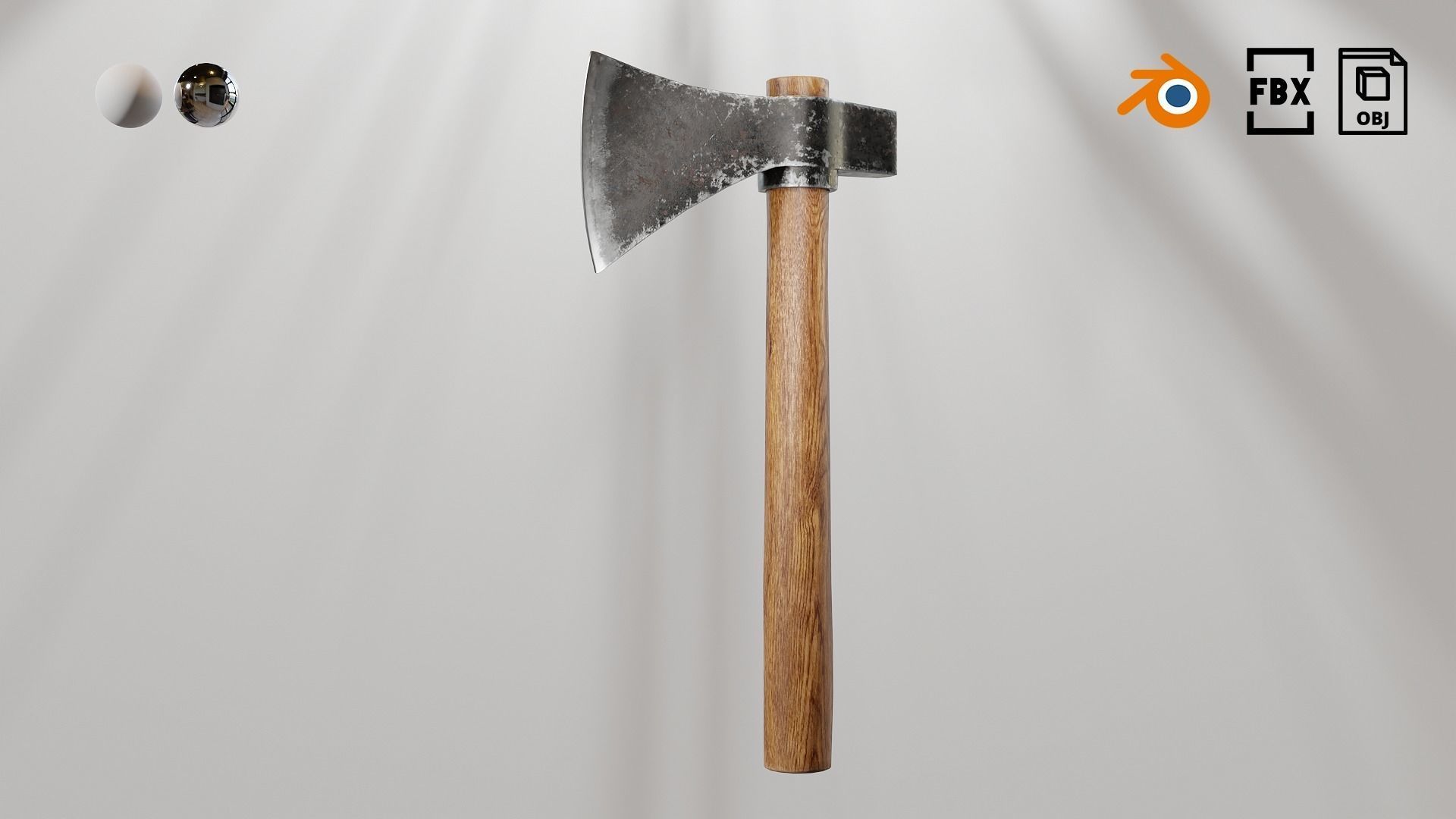 Hand axes set 01 Low-poly 3D model_10