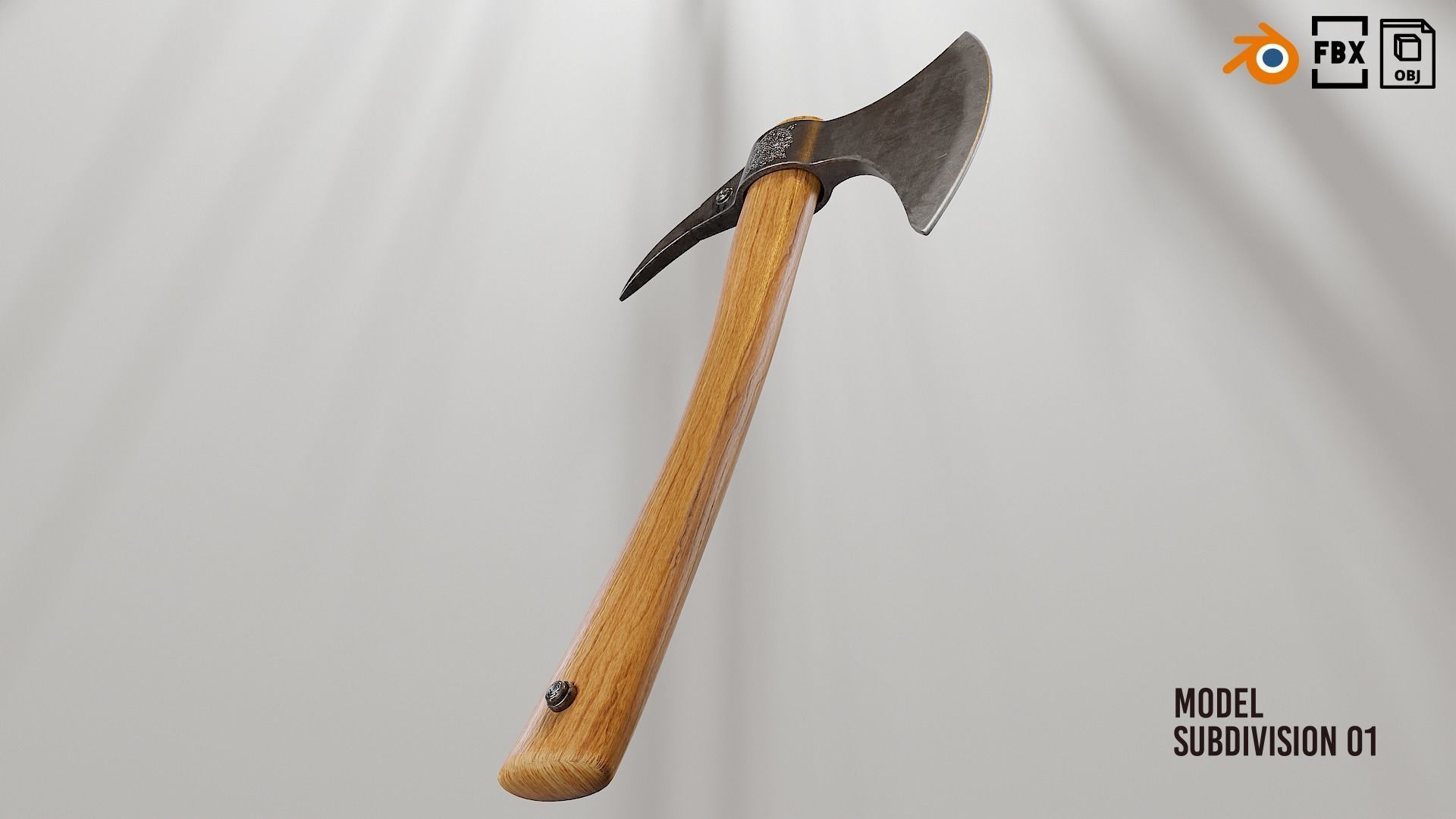 Hand axes set 01 Low-poly 3D model_19