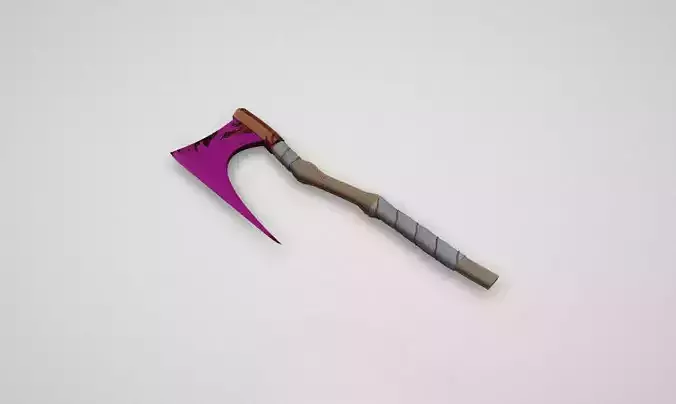Game asset Pink-Headed Axe with Unique Design