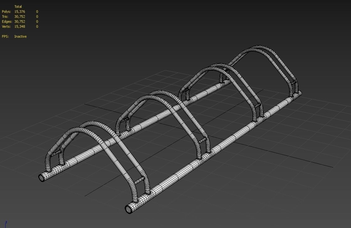 Bike Rack M04 Low-poly 3D model_7
