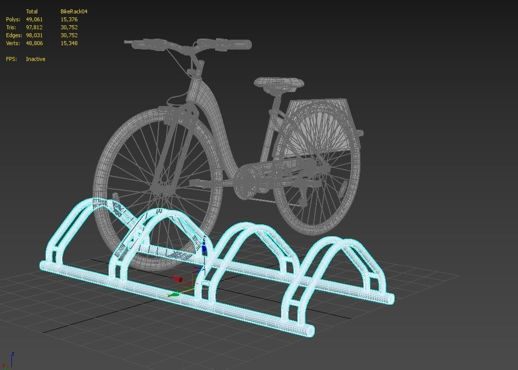 Bike Rack M04 Low-poly 3D model_2
