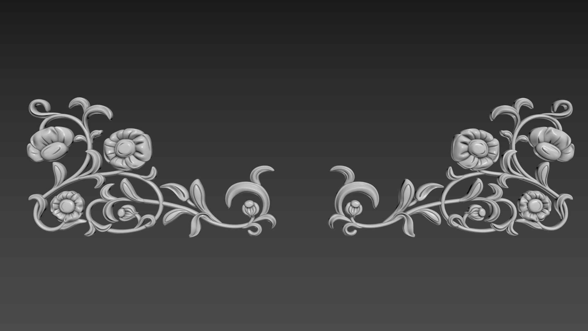 Corner Decor Flowers 3D model_1