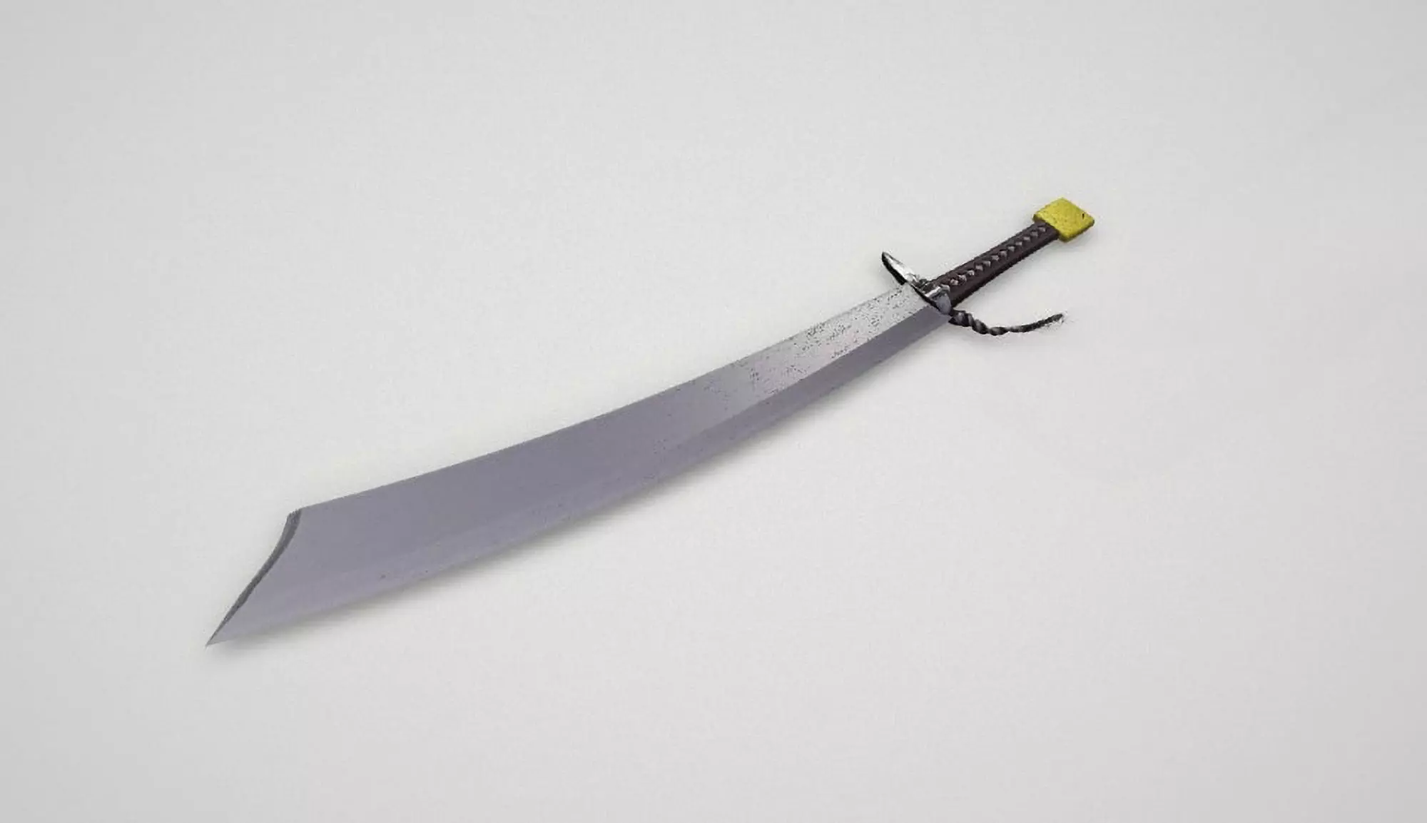 Game asset Leather-Handled Battle-Ready Sword 3D model_0