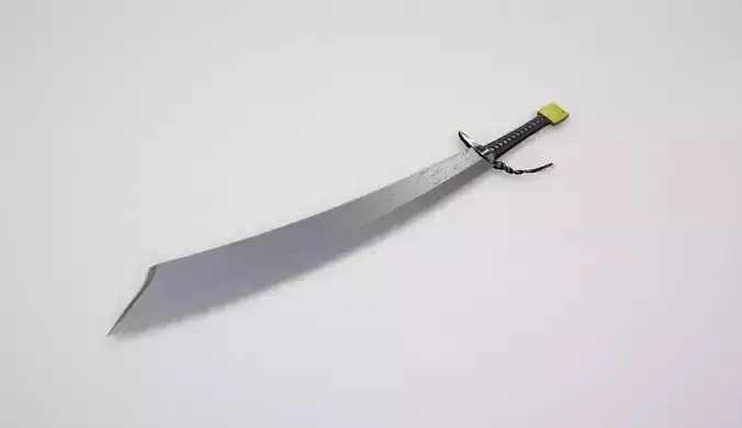 Game asset Leather-Handled Battle-Ready Sword
