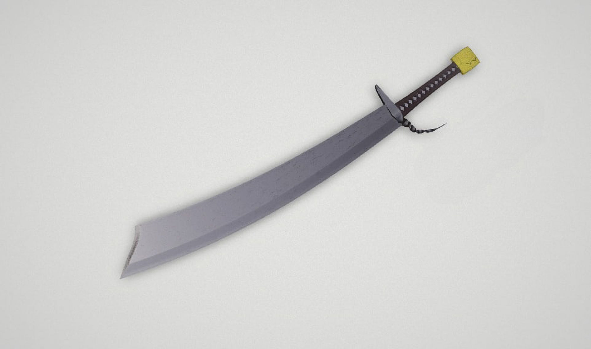 Game asset Leather-Handled Battle-Ready Sword 3D model_1